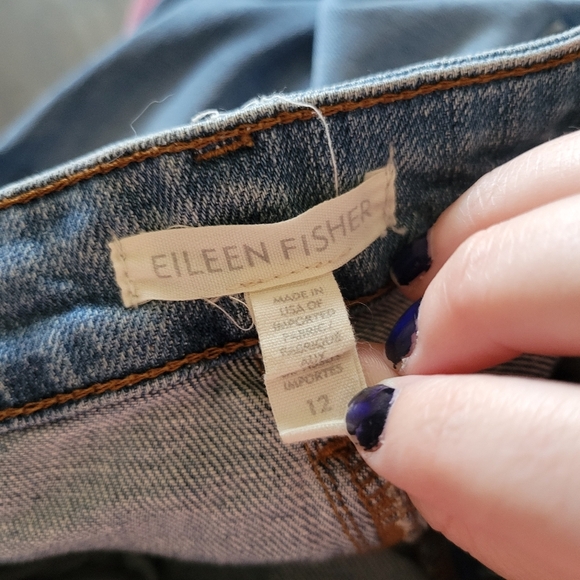 Eileen Fisher Straight Leg Denim Jean's size 12 - Picture 2 of 4